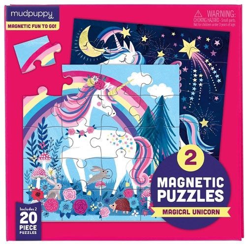 mudpuppy magnetische puzzels - magische eenhoorn - 2 x 20st