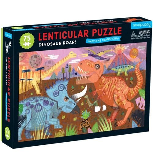 mudpuppy puzzel lenticulair - dinosaur roar - 75st