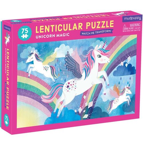 mudpuppy puzzel lenticulair - unicorn magic - 75st
