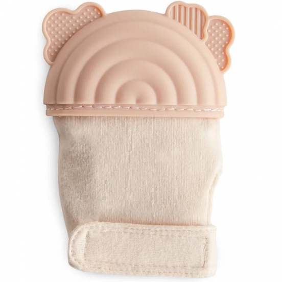 mushie bijthandschoen regenboog - blush