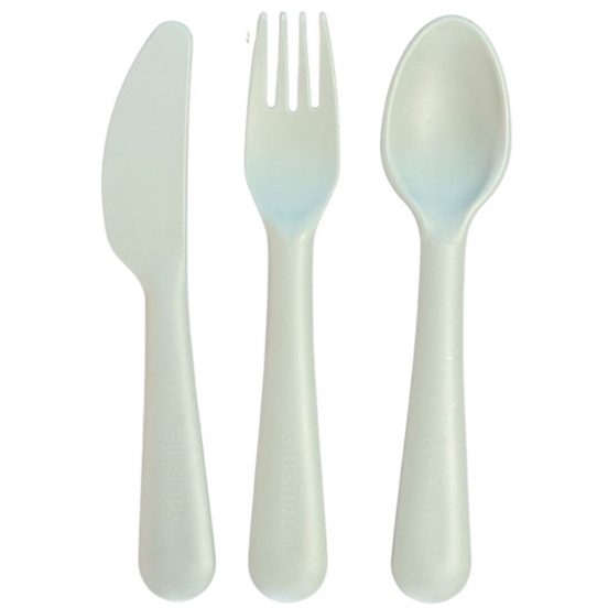 mushie kinderbestek sage - 3st