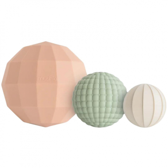 mushie sensorische ballen blush - 3st