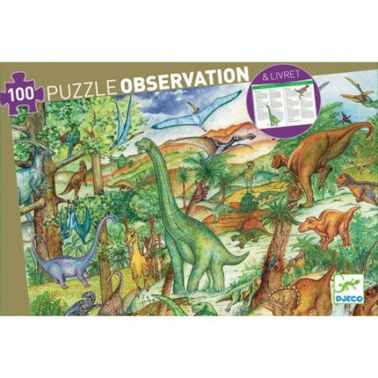 djeco puzzle observation dinosaures (100 pièces)