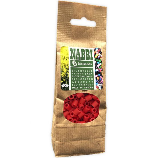 nabbi biobeads® strijkkralen rood - 1000st