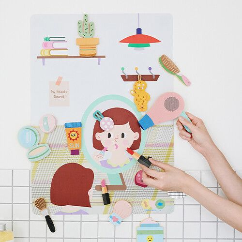 nahthing project badspeelgoed poster en stickers - make-up