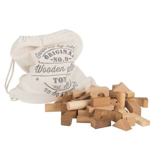 wooden story stapelblokken - naturel - 100 st