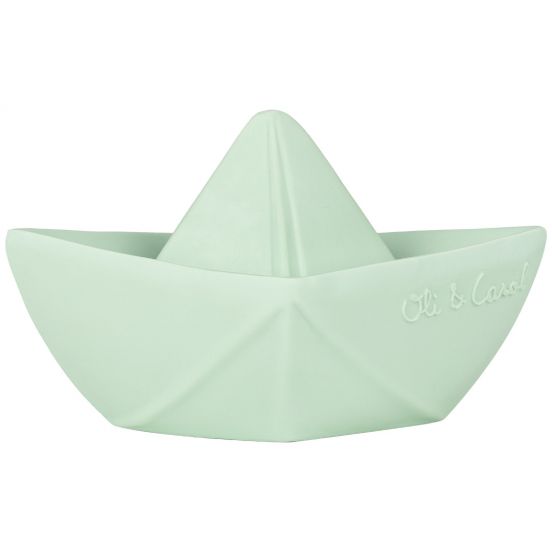 oli & carol bijt- & badspeelgoed origami bootje - mint