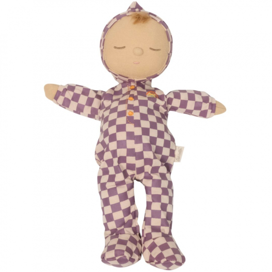 olli ella lappenpop dozy dinkum doll - twinkle - plum check - 32 cm 