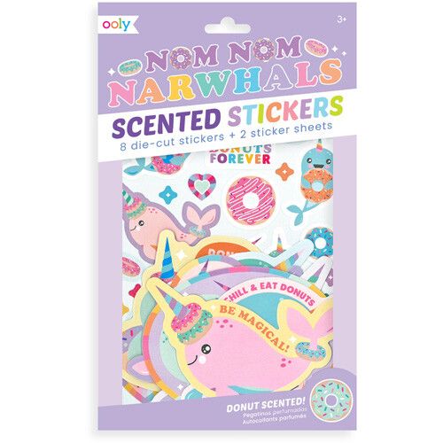 ooly geurende krasstickers nom nom narwal