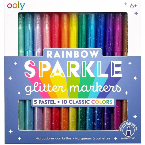 ooly glitter markeerstiften rainbow sparkle - 15st 