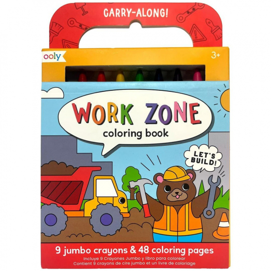 ooly kleurboek met waskrijtjes workzone - 9st