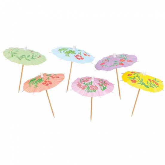 parasol prikkers - floral - 12st 