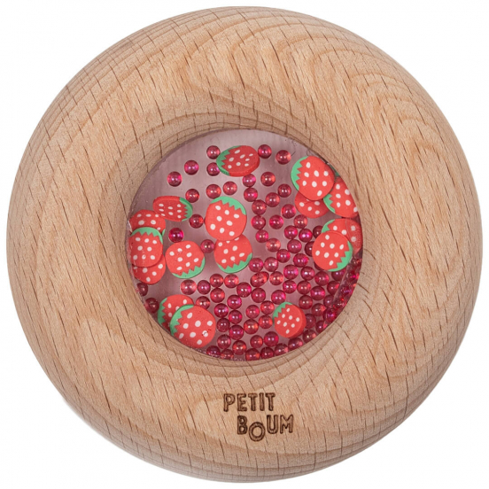 petit boum bijtring en rammelaar donut - aardbeien