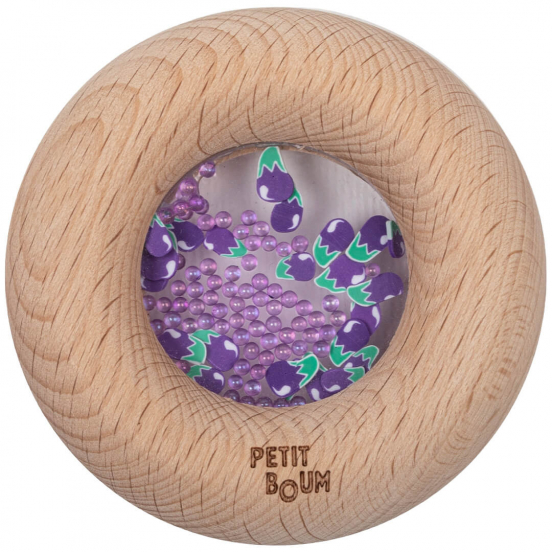petit boum bijtring en rammelaar donut - aubergine