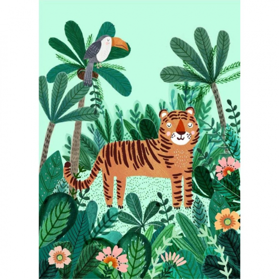 petit monkey ansichtkaart - tiger and toucan 