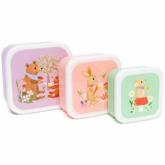 petit monkey snackdoosjes animals picnic - 3st