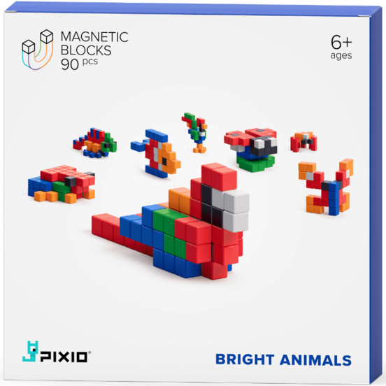 pixio magnetische blokjes bright animals - 90st