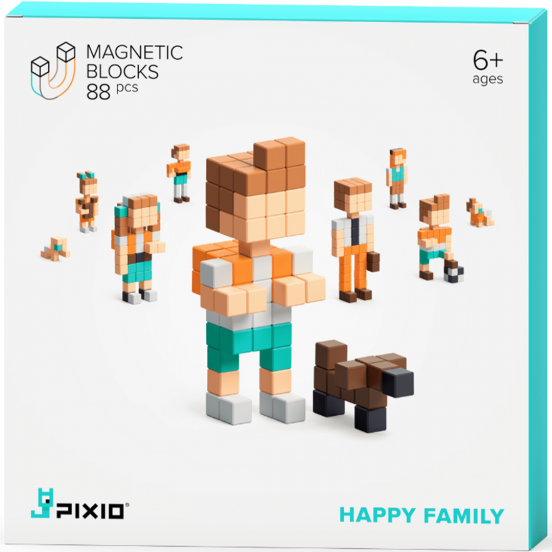 pixio magnetische blokjes happy family - 88st