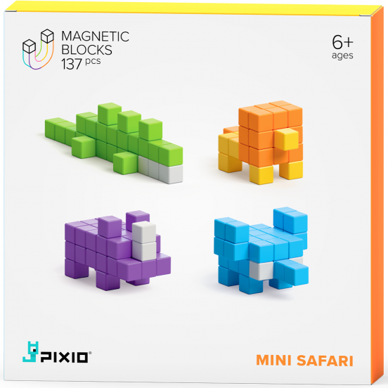 pixio magnetische blokjes mini safari - 137st