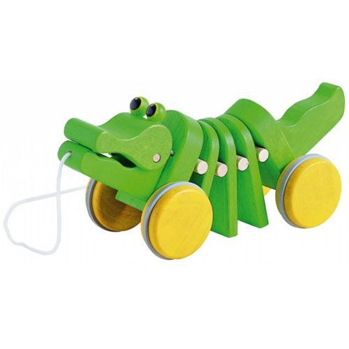 plan toys houten trekfiguur - dansende krokodil