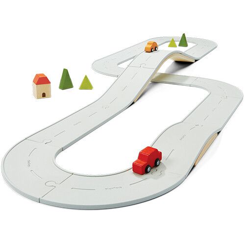 plan toys dubbelzijdige autoweg road and rail - 26st