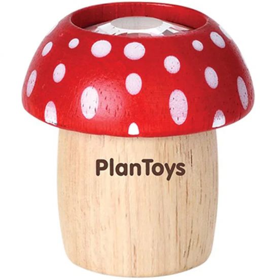 plan toys kaleidoscoop paddenstoel - rood