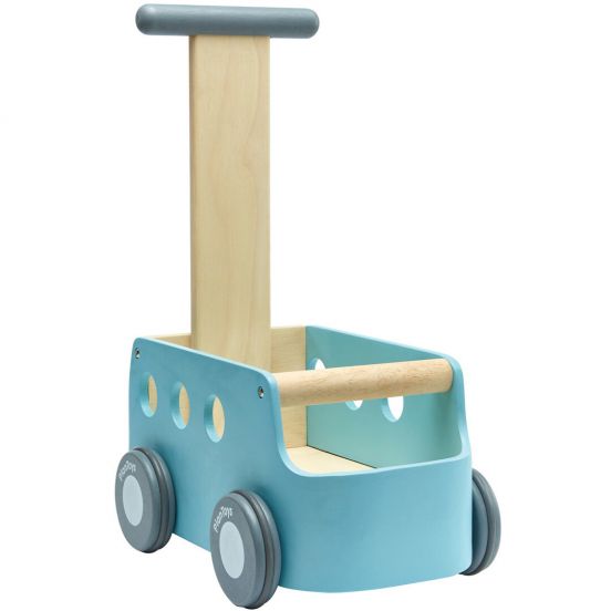 plan toys loopwagen busje walker - blue orchard   