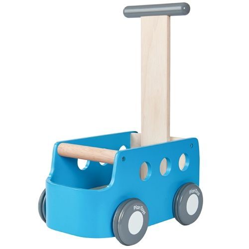 plan toys loopwagen busje walker - blauw