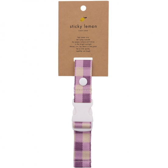sticky lemon borstriem voor rugzak - colourblocking - gingham - plum purple