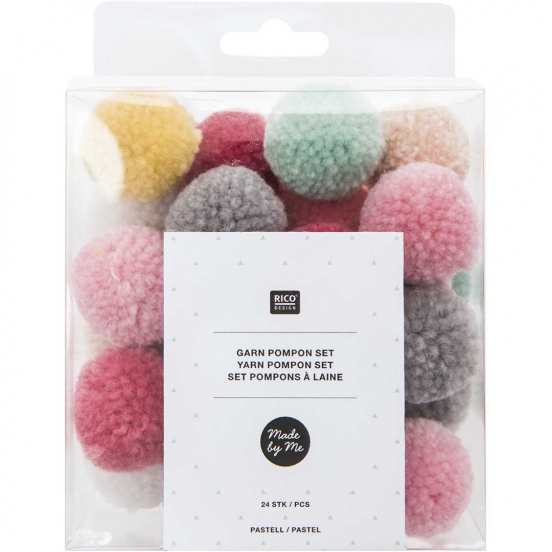 pompons pastel mix - 24st