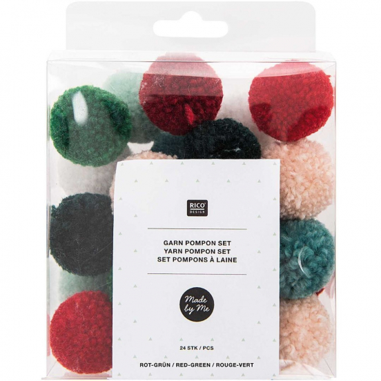 pompons red green- 24st