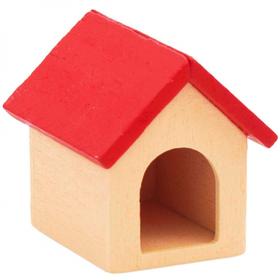 miniatuur houten hondenhok - 5 cm