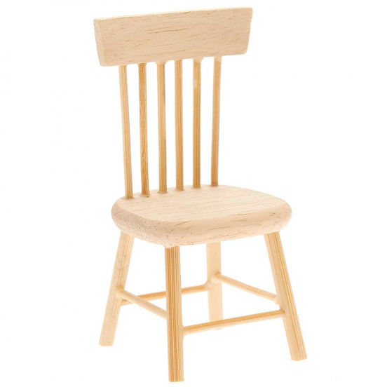 miniatuur houten stoel - 8,5 cm