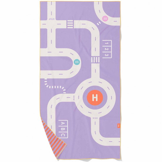quut speelhanddoek - road lavender - 140x70 cm