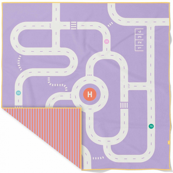 quut speelhanddoek - road lavender - 180x180 cm