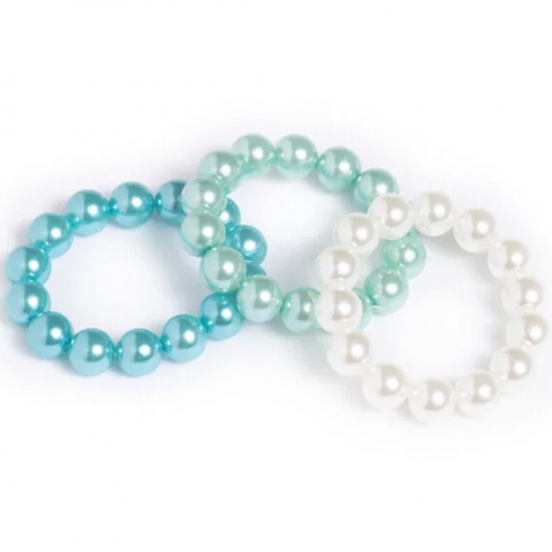 ratatam armbandjes parels - blauw - 3st