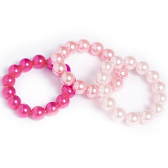ratatam armbandjes parels - roze - 3st