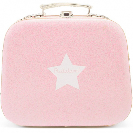ratatam kinderkoffer glitter roze - 24 cm