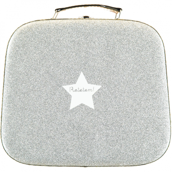 ratatam kinderkoffer glitter zilver - 24 cm