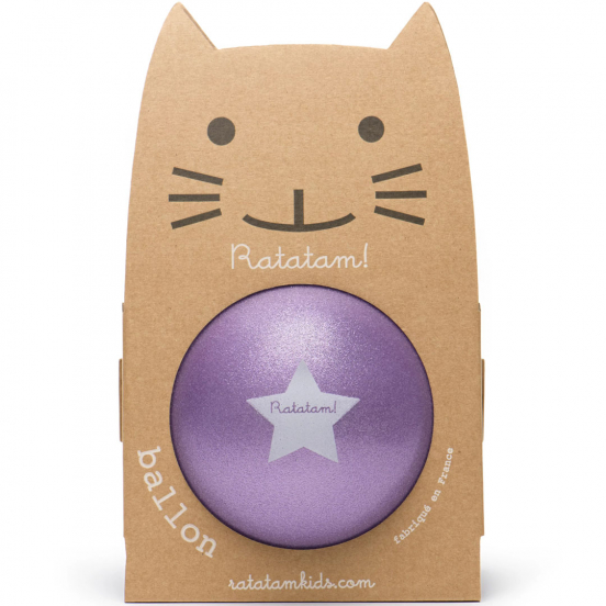 ratatam speelbal glitter - paars - 22 cm