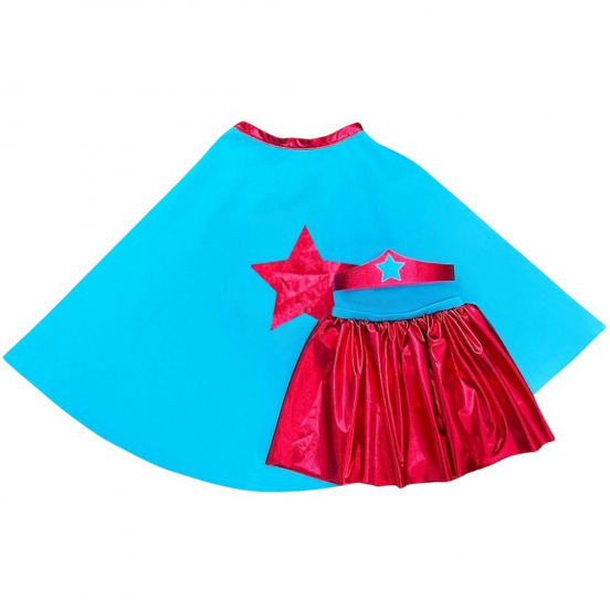 ratatam superheldin kostuum blauw-rood - 3-8 jaar
