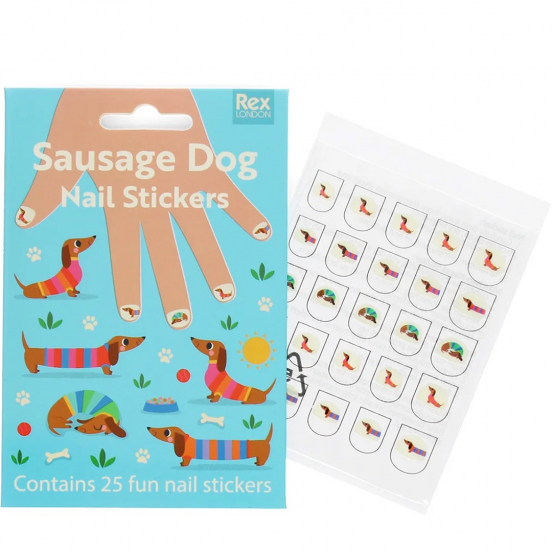 rex london nagelstickers sausage dog