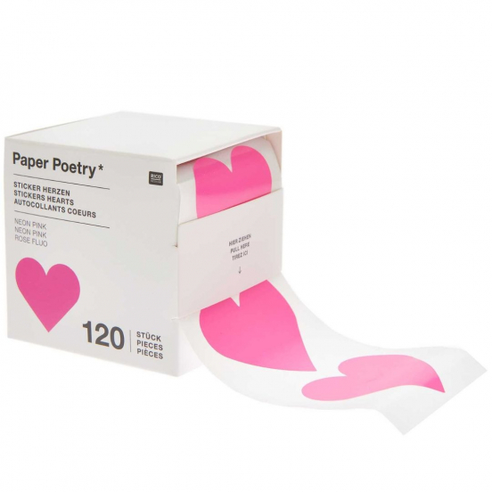 rol stickers - neonroze harten