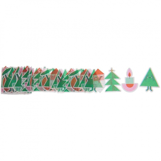 rol washi stickers - kerstfiguren