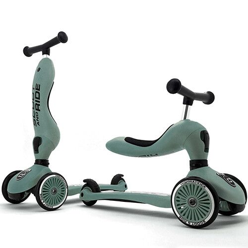 scoot and ride 2-in-1 loopfiets en step - highwaykick 1 - forest 