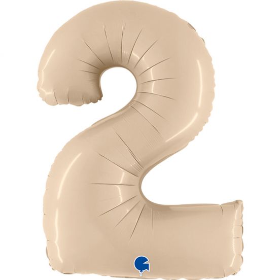 grabo cijferballon twee - cream - 102 cm