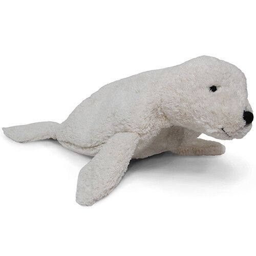 senger warmteknuffel zeehond - wit - 40 cm