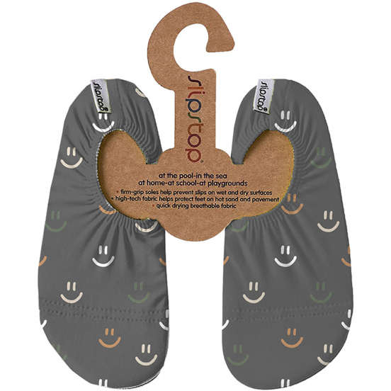 slipstop waterschoentjes - smiley grey - maat 27-29