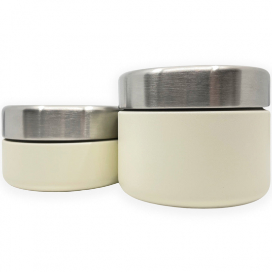smikkels rvs voedselpotten crème - 2st