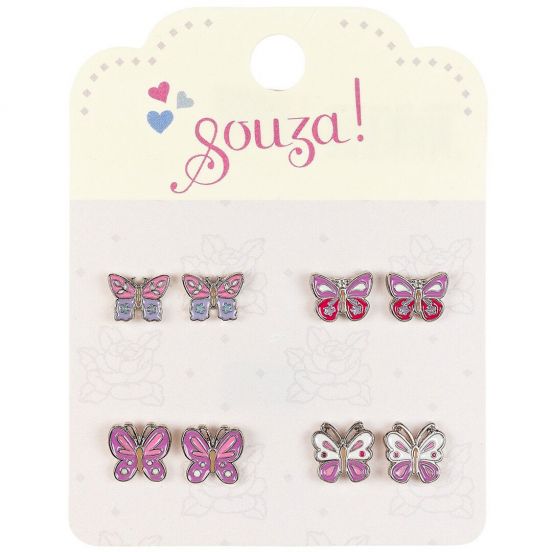 souza for kids 4 paar oorbellen - vlinder
